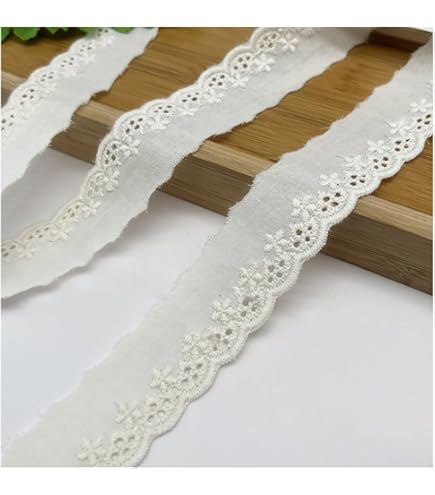 Nastro In Pizzo Plissettato Vintage 4 Cm X 4 M - Bianco, Per Cucito, Decorazioni Matrimonio, Fai Da Te