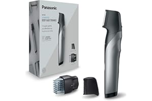 Panasonic ER-GK80-S503 Recortadora Corporal Recargable para hombre (Forma Navaja, i-Shaper, Acero Inoxidable, Batería Larga Duración, Accesorio Zonas Delicadas, 20 Longitudes, 2 Peines y Funda) Negro