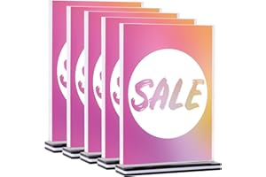 SRVNPIOY A4 Soportes de Acrílico para Menú (5 Unidades), Metacrilato A4 Menú Soporte, Soporte de Sobremesa A4 Expositor Presentación a Dos Caras, Titular de Menú Póster para Hotel Tienda