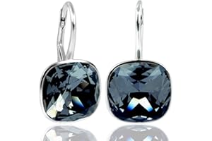 Nobel Silberohrringe 925 Sterling Silber Ohrhänger Marken Kristalle kurz minimalistisch