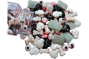 HOMIPOOTY Edible Candy Cake Decoration 100G Tombstone Skeleton Dog Bone Eyeball Decoration Candy Valentine's Day Birthday Halloween Thanksgiving Christmas party Cake Cpcake Cookies for Dessert Sprinkles