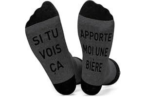 YLYDMY Chaussettes Coton,Chaussettes Amusantes,SI TU VOIS ÇA,Chaussettes Courtes Fantaisie Nouveauté Chaussettes Lettres Cadeau pour Chaussette Drôle