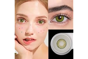 FRESH LADY Pack Lentillas de Hidrogel blandas 1 par Lentes de contacto color marrón sin graduación. Duración: 12 meses. Incluye de regalo estuche y 10ml de solución de lentillas. Color Verde Paraiso