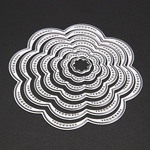 Demiawaking 7Pcs Blume Schneiden Schablonen DIY Sammelalbum Dekor Papier Karten, Metall Buchzeichen , Metall Lesezeichen als Geschenk fuer Freunde - 2