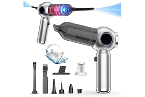 DkevEu Aspirador de Mano,4 in 1 Multifunción Aspiradora de Mano Sin Cable,Aspirador Mano Potente 6000mAh,Filtro Lavable, Aspiradora de Coche Inalámbrica para Coche,Hogar,Oficina (Gris Plateado)