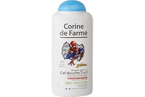 Corine de Farme - Gel Douche Extra-Doux Spiderman - Gel Lavant 2-En-1 Corps et Cheveux pour Enfant - Formule Peau Sensible, Clean Beauty, ne Pique pas les Yeux - Flacon Recyclable 300ml
