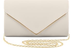 ERKOON Clutch Für Hochzeit, Envelope Leder Abendtasche Tasche formelle Party-Handtasche Shoulder Purse with Detachable Strap für Wedding, Party, Cocktail, Abschlussball
