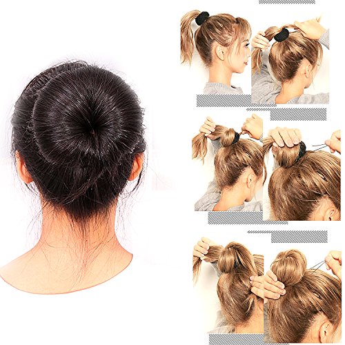 Euhuton 3 Pieces Chignon Hair Donut Buns Maker Round Ring Style