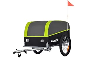 Tiggo Cargo I Remorque de Velo Cargo 120L, Charge Max. 40kg, Toile en Nylon avec Protection Anti-Pluie Pliable