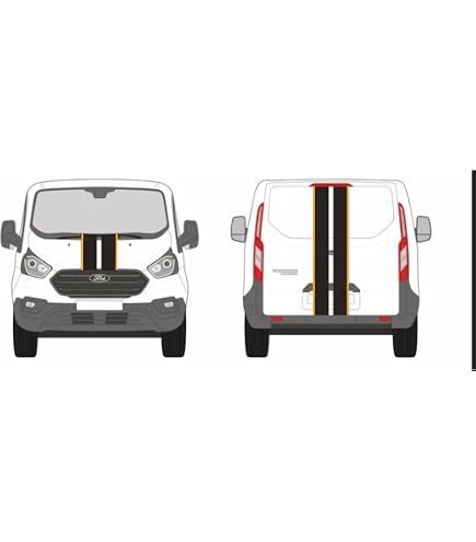 Autocollant De Décoration Pour Ford Transit Tourneo Custom - Kit Carrosserie Imperméable, Couleur Noir/rouge