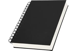 Yarotm Libreta A5 Hojas Blancas - Negro Cuaderno Espiral 14x21cm - 120 Hojas/240 Páginas Notebook Diario Libretas - 100GSM Cuaderno Hojas Blancas - Bloc de Notas A4 Tapa Dura