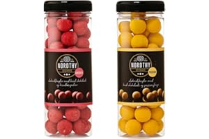 Nordthy Lakritzkugeln 2x300g – Dänische Lakridskugler mit Himbeere & Passionsfrucht – Skandinavische Spezialität inkl. Naschwerk® Sticker