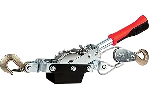 Performance Tool W4003 Kompakter Power Puller 1 Tonne Kapazität Seilwinde, 1,8 m Flugzeugkabel, Abnehmbarer Griff und Tragetasche für einfache Lagerung und Tragbarkeit