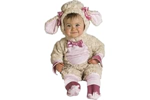 RUBIE'S Rubies Déguisement de mouton pour garçon et fille, taille bébé de 1 à 2 ans, combinaison de moutons avec détails de couleur rose et bonnet en forme de mouton, original de