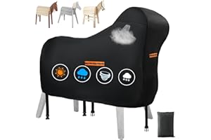 GRABADO Abdeckung für Holzpferd Wasserdicht Outdoor, 420D Oxford Holzpferd für Draußen Abdeckplanen, Universal Garten-pferd Abdeckplane mit 2 Winddichten Schnallen Sichern & 4 Reflektierenden Streifen