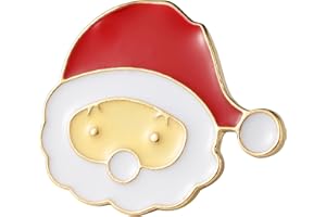 PRK 14 Christmas Brooch Pins Santa Claus in Hat Novelty Xmas Badge Lapel Pin Jewelry Secret Gift Decoration For Men Women Boys Girls Clothing Accessory Dress Up
