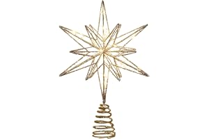 Christmas Star Tree Topper med, Glitter Star Topper för, estetiska glitterprydnader för Home Bar Shop Holiday Decor, 33 CM