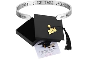 AFSTALR Graduation Bracelets 2024 for Womens,High School Class Graduation Personalized Inspirational bracelets, Women College 2024 Graduate Cuff Gifts for Her