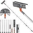AIRFULAE Squeegee Window Cleaner, 2 in 1 Window Shower Cleaning Tool Extension Pole, 270CM Telescopic Window Washing Equipment with Bendable Head, Glass Cleaning Tools for Indoor Outdoor High Windows