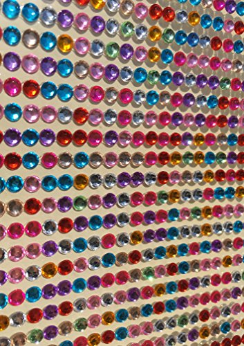 Glitzersteine Set aus 3000 Stück selbstklebenden Strasssteine / Acrylsteine selbstklebend rund bunt + Multiglanz Effekt + mittelgroß in verschiedenen Formen basteln Gltzersteine Schmucksteine Strass Steine Acryl Steinchen zum Verzieren von CRYSTAL KING - 4