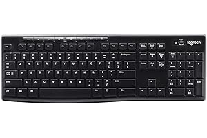 Logitech K270 Clavier Sans Fil pour Windows, 2.4 GHz Sans Fil, Taille Standard, Pavé Numérique, 8 Touches Multimédia, Pile Du