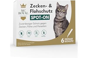 MC-Royal® Spot On Zeckenschutz für Katzen [6 Monate effektiver Schutz vor Zecken] Zeckenmittel für Katzen -Zeckenschutz Katze - Spot On for Cats