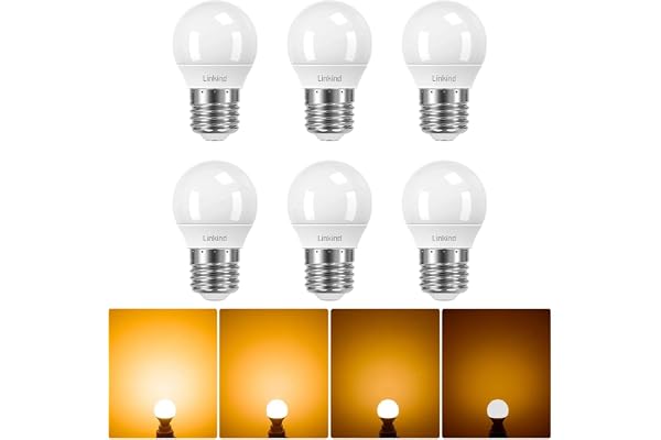 Linkind Dimbar E27 Golf P45/G45 LED-lampa 5W, ersätter 40W glödlampa, 2700K varmvit lampa med 470lm, CE/RoHS/ErP-certifierad