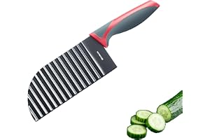 Westmark Vågskärare, Färgglad Kniv För Grönsaker, Potatis, Pommes Frites, Blw Babykosttillskott, Vågkniv Med Non-Stick Beläggning, Svart-Röd, 28.3 Cm