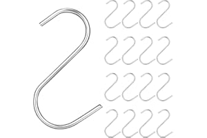 Partideal 20 Stück S Haken, Edelstahl Haken, S Metall Haken, Geeignet für Küche, Schlafzimmer, Badezimmer, Büro, Garderobe, Kann Schwere Gegenstände Aufhängen (Silber,S)