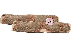 Kauies Olivenholz Kauknochen für deinen Hund - 100% natürlich, vegan & kalorienfrei - langelebiges Hunde-Spielzeug aus schadstoffgeprüftem Holz, Made in Germany, Größe M bis 20 kg (2er Pack)