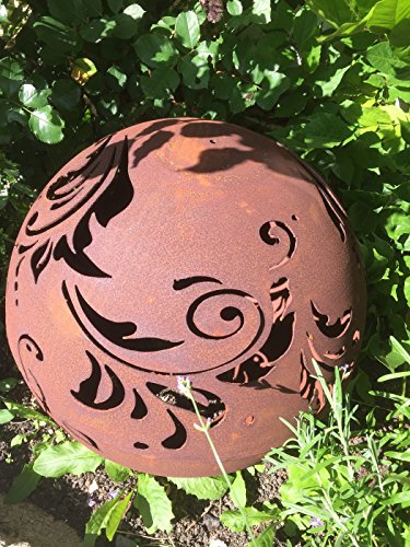 SAREMO Kugel mit Barockmuster 40cm Dekokugel Gartenkugel Rost Edelrost