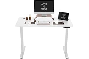 FLEXISPOT EB2 Escritorio de Pie Eléctrico con Tablero Entero(Blanco,140X80cm)｜Standing Desk Elevable Ajustable en Altura 71-119cm｜2 Motores｜con 4 Opciones de Memoria Inteligente para Oficina y Hogar