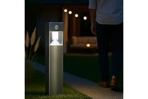 ‎MELITEC MeLiTec Solar LED Gartenleuchte, Wegeleuchte, mit Bewegungsmelder, SO31-SO32 (Edelstahl, eckig)