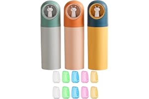 Suuwwn Zahnbürsten Etui Kinder,3 Stück Zahnbürste Reiseetui Portable Zahnbürstenhülle Mundspülbecher Reisebox Kreativer Reisezahnbürste Set Zahnputzbecher für Camping,Reisen, Wandern, Zuhause (A)