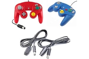 DARLINGTON & Sohns 2 controller rosso blu + prolunga per controller Nintendo Game Cube GC Extansion Nintendo Wii Cable