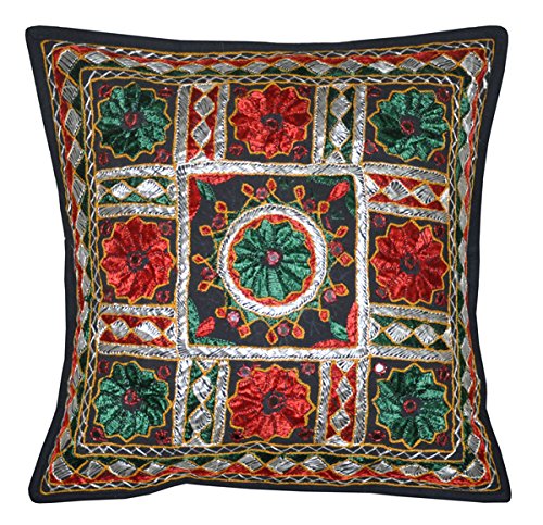 Design Spiegel gestickte Vintage Kissen für Sofa Deko Kissen Cover Set von 5 40 x 40 cm - 5