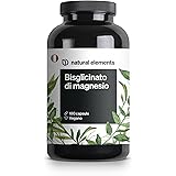 Glicinato di magnesio – 300mg di magnesio elementare/dose giornaliera – scorta per 2 mesi con 180 capsule – magnesio chelato 