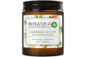 BOTANICA BY AIR WICK Botanica by AirWick odświeżacz powietrza z naturalnym woskiem świeca, wetywer i drewno sandałowe, czas palenia do 40 godzin