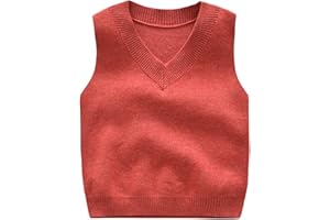 Shengwan Kinder Jungen V-Ausschnitt Strickweste Baumwolle Weste Top Ärmellos Sweater Pullover