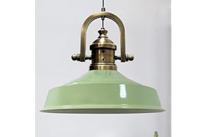 bamyum Asletl Lampadario a Sospensione Vintage, Lampada Vintage Industriale 40 cm Diametro, Lampadario a Sospensione Vintage, Lampada Vintage, Lampada a Sospensione Industriale, Lampadario Menta Verde