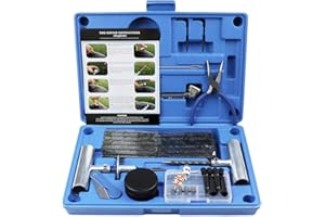 MAIKEHIGH Kit de Réparation de Pneu, 70 Pièces Heavy Duty Réparation de Perforation Pneu Plat pour Moto, VTT, SUV, Camion, Tracteur