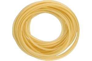 PATIKIL 26 Ft(8M) Tubo in Gomma di Lattice Naturale, 1/16"(1.6mm) ID x 1/8"(3.2mm) OD Elastico per Frombola Tubazioni in Gomma per Esercizi, Stretching, Tubi per Casa, Colore Primario