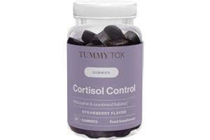 ‎TUMMY TOX Ashwagandha Gummies, GABA, Rhodiola Rosea, Vitamin B12 und Vitamin B6 - Anti Stress, Schlaf - 60 Vegane Gummibärchen, Ohne Gelatine und Glutenfrei - Cortisol Control Gummies, Tummy Tox
