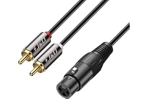 J&D Cable Divisor de Doble RCA Macho a XLR Hembra, Desequilibrado 2 RCA a 1 XLR Divisor de Cable Duplicador Adaptador de Cable en Y para Altavoz Condensador Mic Mixer AMP, 1,8 Meter