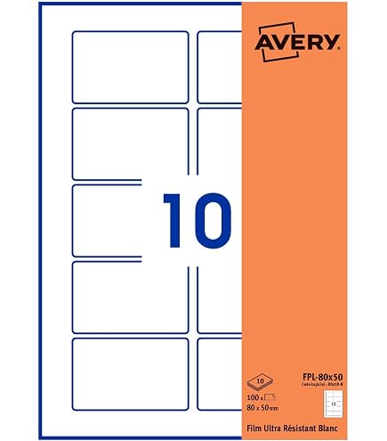 AVERY L7560-25 - Pochette De 525 étiquettes Transparentes Autocollantes, Format 63,5 X 38,1 Mm, Pour Impression Laser - 6
