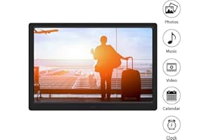 VBESTLIFE Digital Photo Frame,14inch Electronic Picture Frame 1280 * 800 (16:9) HD Wide Screen,HD Video Frame with Remote Control Supoort Clock/Calendar/JPG/JPEG/AV/MPG/ MP4, Gift for Family(Black)
