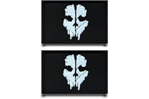 TUYATEZHI 2 Stück Kompatibel mit Call of Duty Der Schädel Flagge Patch Abnehmbare Aufnäher mit Stickerei Taktisch Militär Patch Applikation für Kleidung Nylon Rucksäcke Jacke Jeans Taschen Weste Hundegeschirr