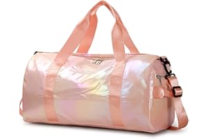 ZIOSINM Sac de Sport Femme, Sac de Voyage Femme Imperméable avec Compartiment Humide et Compartiment à Chaussures, Gym Bag Sacs Weekend (Rose)