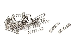 TOP-VIGOR 20Pcs Compression Spring, 2mm OD,0.3mm Wire Size,10mm Free Length Dual Extended Durable Dual Hook Tension Spring for Furniture Screen Doors Repair Projects
