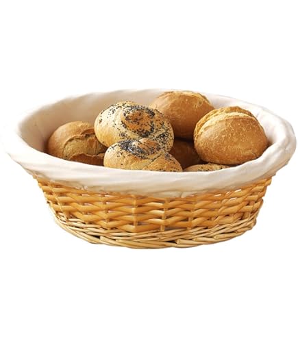 Rattan Round Serving Tray, Hand Woven Serving Basket With Cut - Out